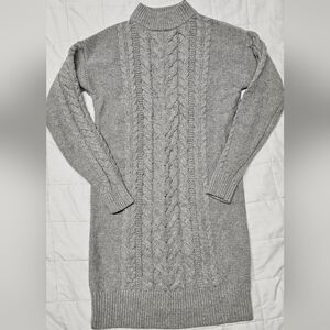 UNIQLO Cozy Cable Knit Sweater Dress - Light Gray